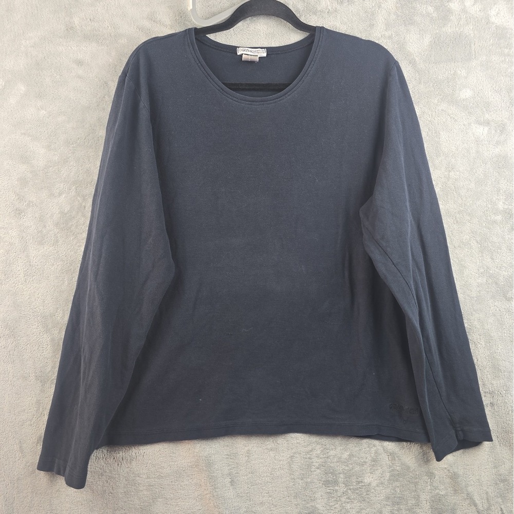 Vintage Gramicci Shirt Womens XL Black Textured Long Sleeve USA 90s Y2K Grunge